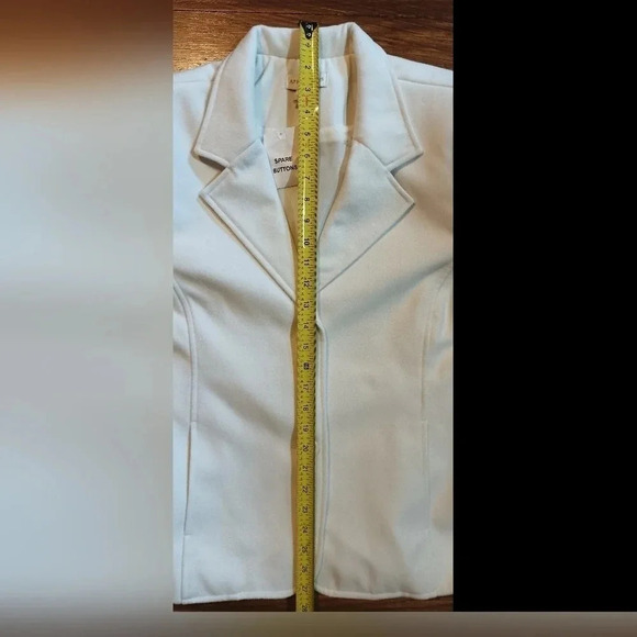 NEW soft cozy warm lined button blazer shacket ivory peacoat pockets NWOT 10 - Picture 2 of 14